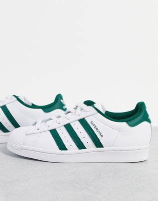 adidas wit met groene strepen|adidas Superstar Shoes .